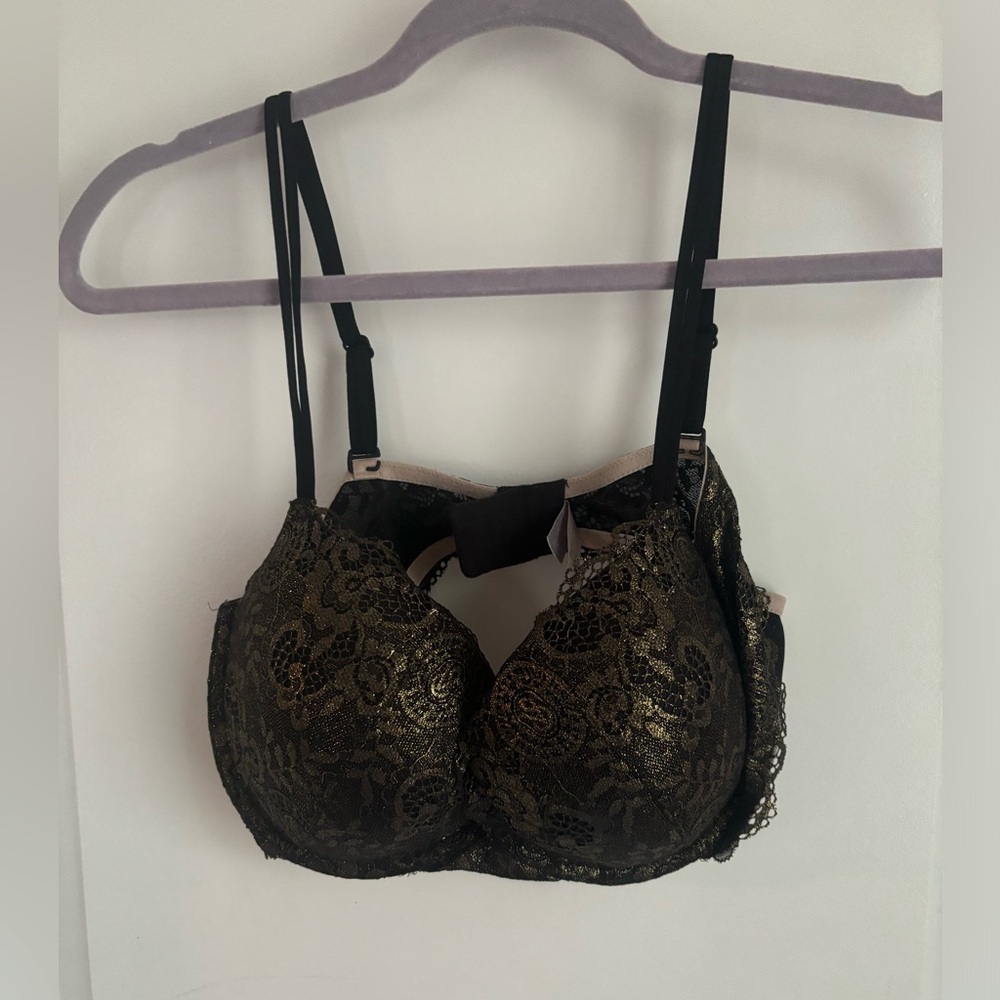 Victoria’s Secret Black and Gold Bra.